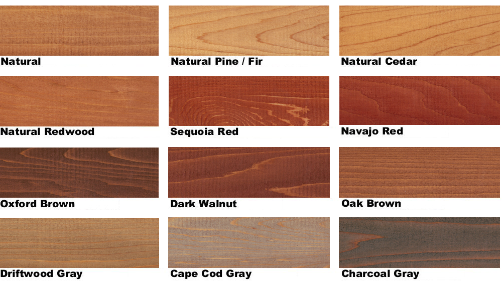 Wood Stain Chart Colors