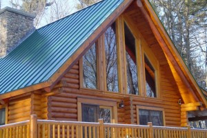 how to stain a log home with Timberflex from Messmers