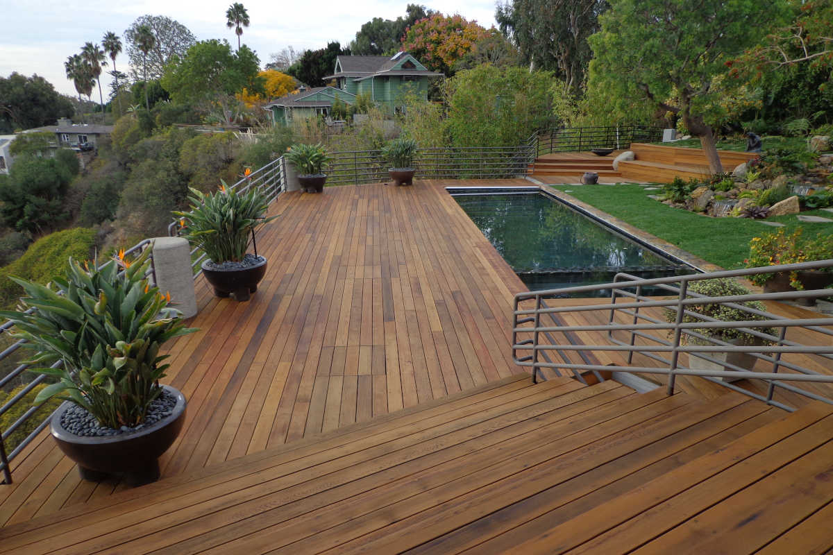 Ipe hardwood deck featuring Messmer's UV Plus for Hardwood Decks wood stain